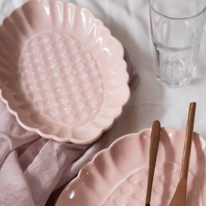 Blush Pink Artisanal Ceramic Medium Oval Platter