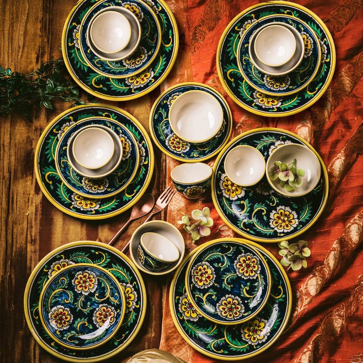 Marigold Handpainted Floral Ceramic Dinner Set of 28 pcs