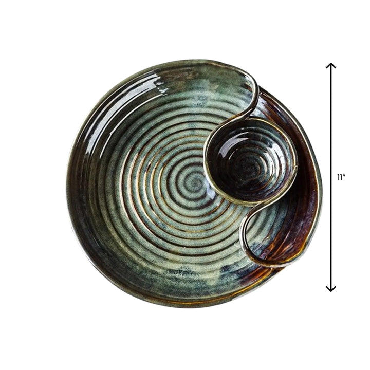 Navhara Ceramic Chip and dip 11" Platter