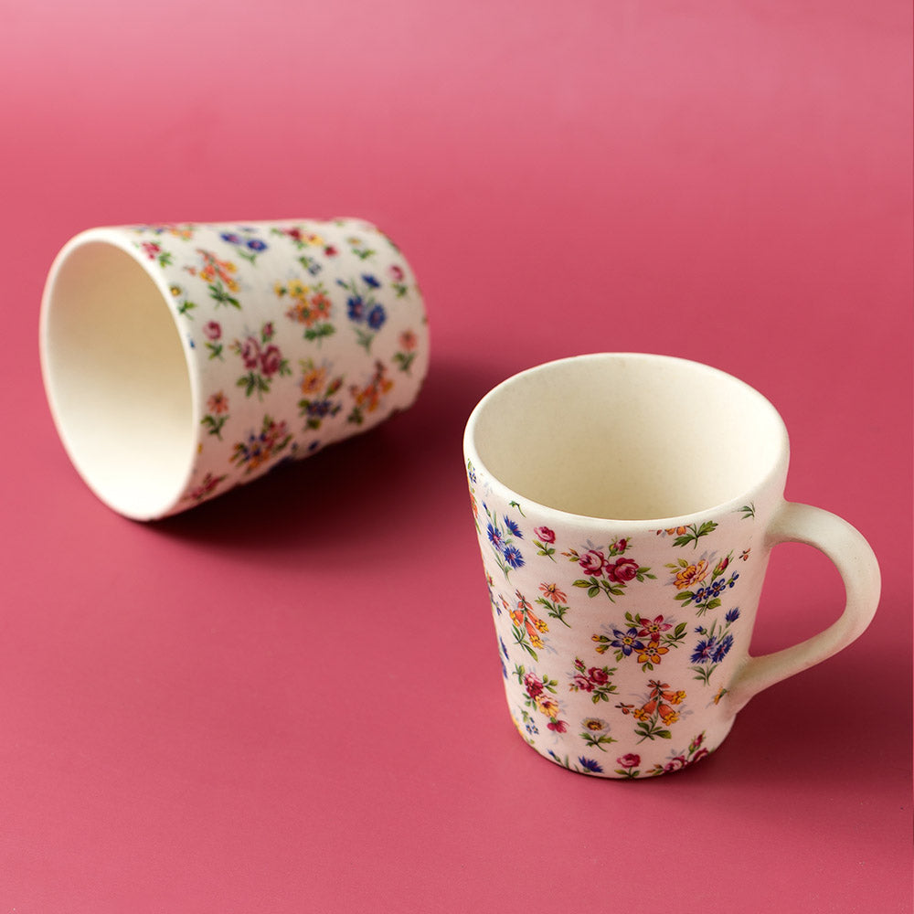 Eden's Bloom Floral Ceramic Mugs