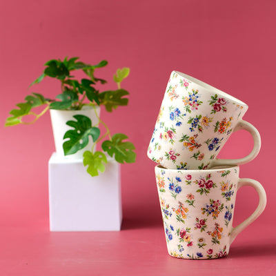 Eden's Bloom Floral Ceramic Mugs