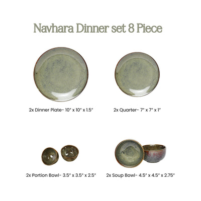 Navhara Ceramic Dinner Set of 8 Pcs