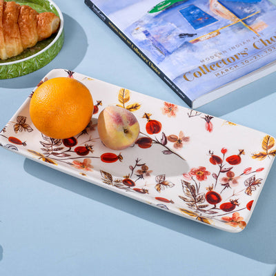 Anaara Floral Printed Ceramic Platter Sets