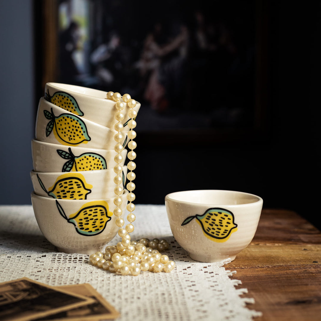 Zesty Lime Printed Ceramic Portion Bowls – Amalfiee Ceramics