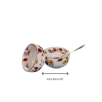 Anaara Floral Printed Soup Bowl Sets
