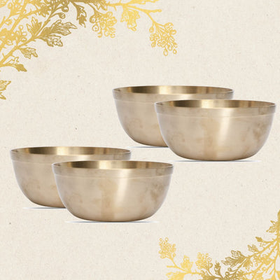 Kansa Premium Brassware Serving Bowls Set of 4