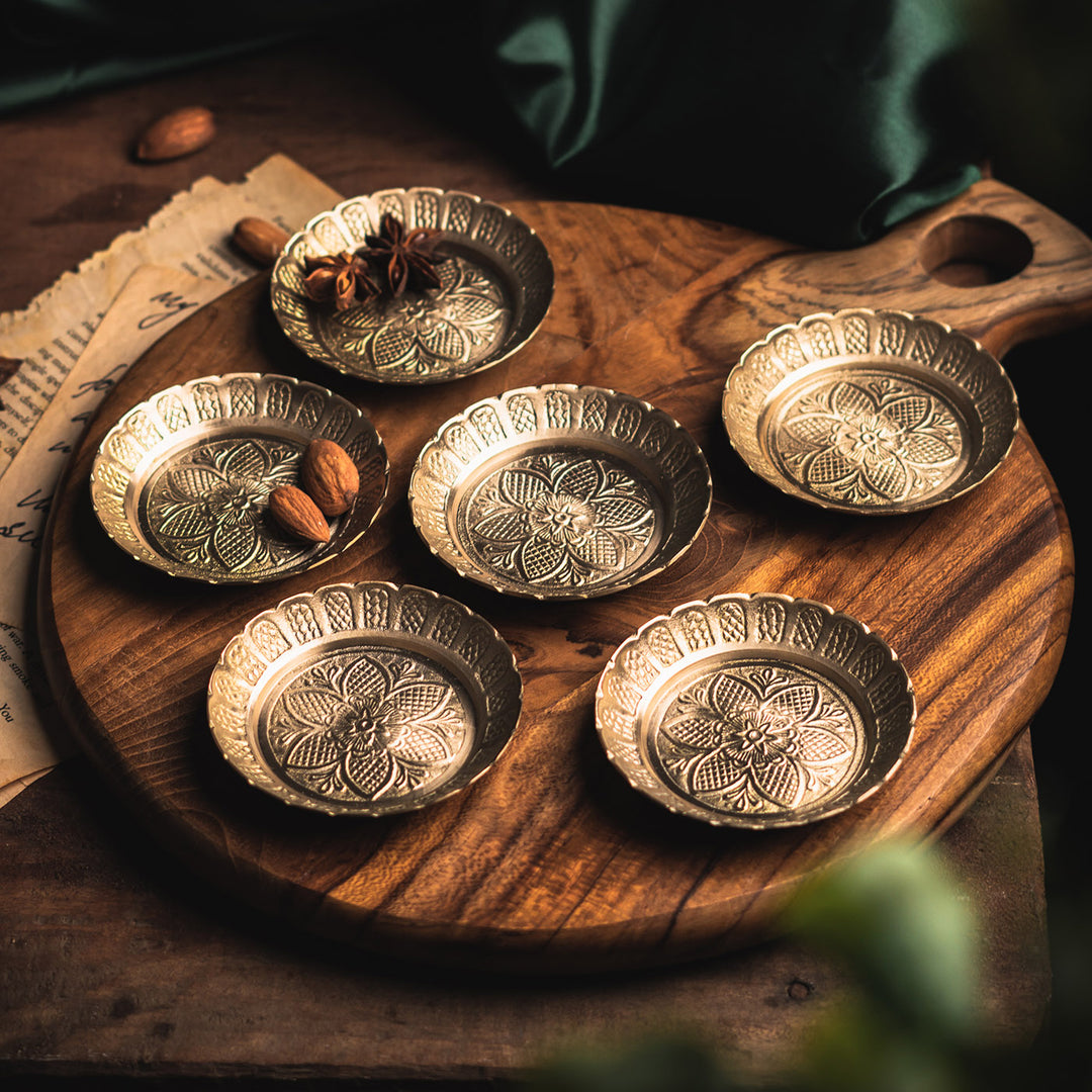 Saubhagya Serving Platters and Decor with Gold Finish Set of 13