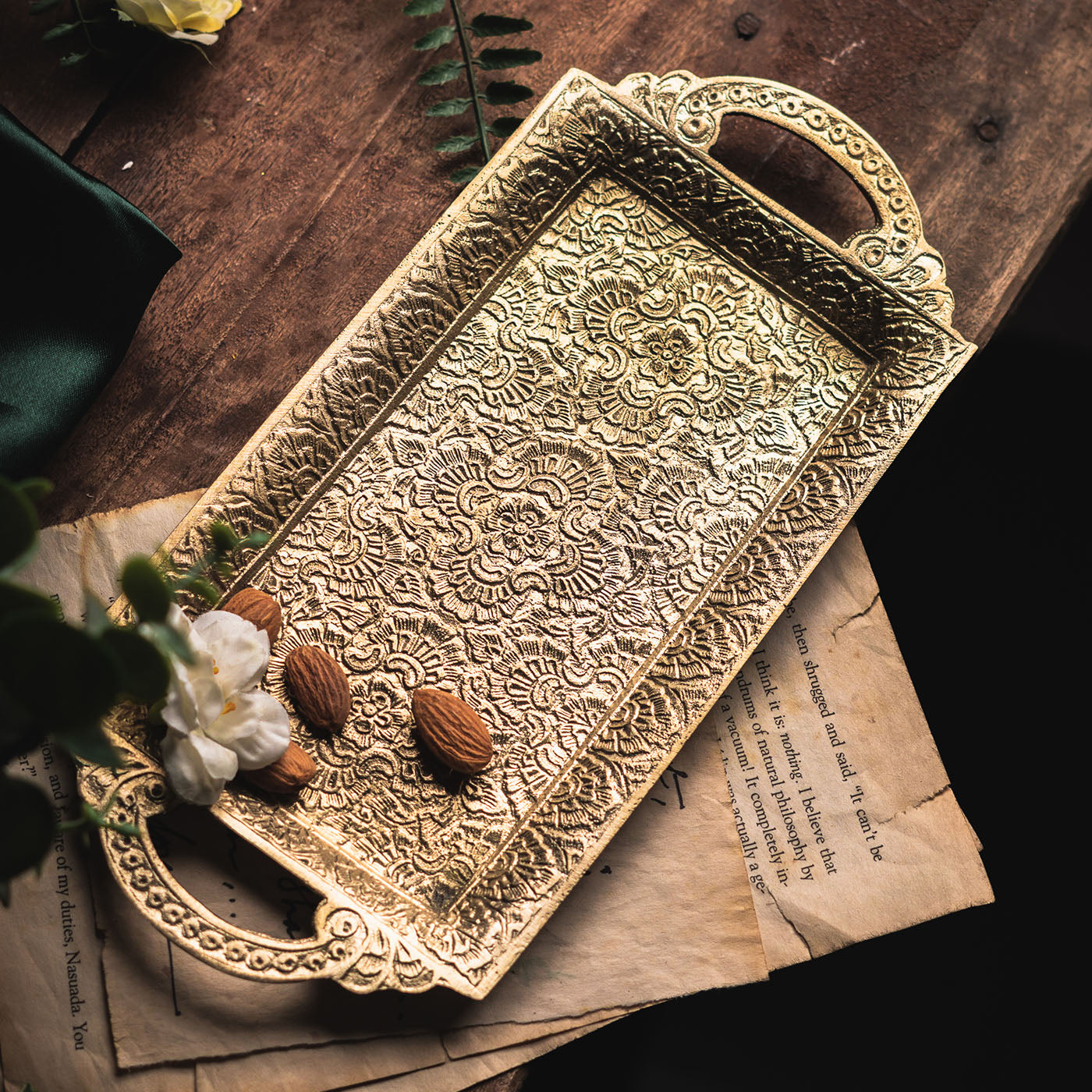 Amalfiee Premium Brass Serving Tray