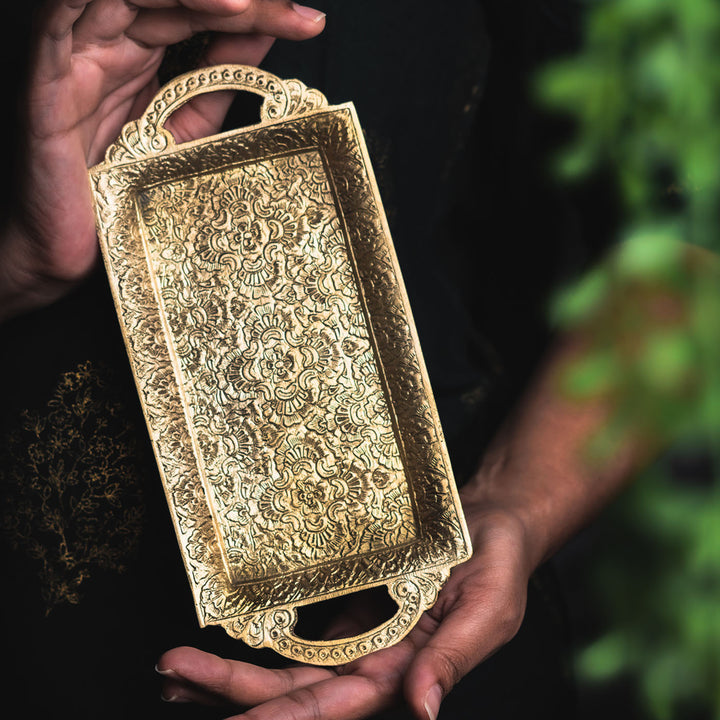 Saubhagya Serving Platters and Decor with Gold Finish Set of 13