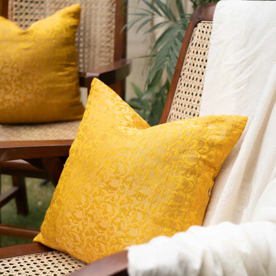 Surya Floral Silk Brocade Aashiyana Cushion Cover
