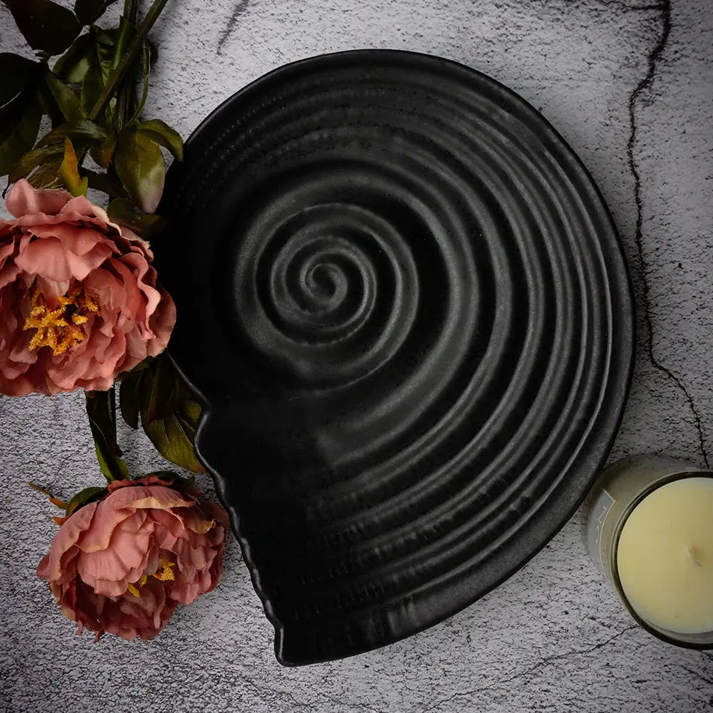 Aamaya 10" Exclusive Ceramic Shell Serving Platter Amalfiee_Ceramics