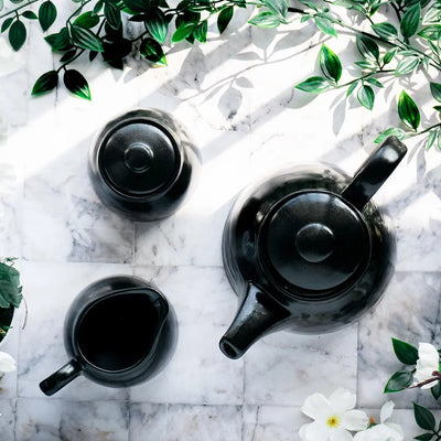 Aamaya Grand Black Ceramic Tea set of 3 Pcs Amalfiee_Ceramics