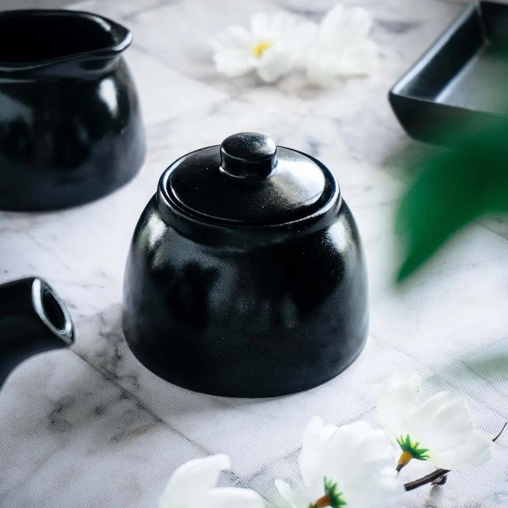 Aamaya Grand Black Ceramic Tea set of 3 Pcs Amalfiee_Ceramics