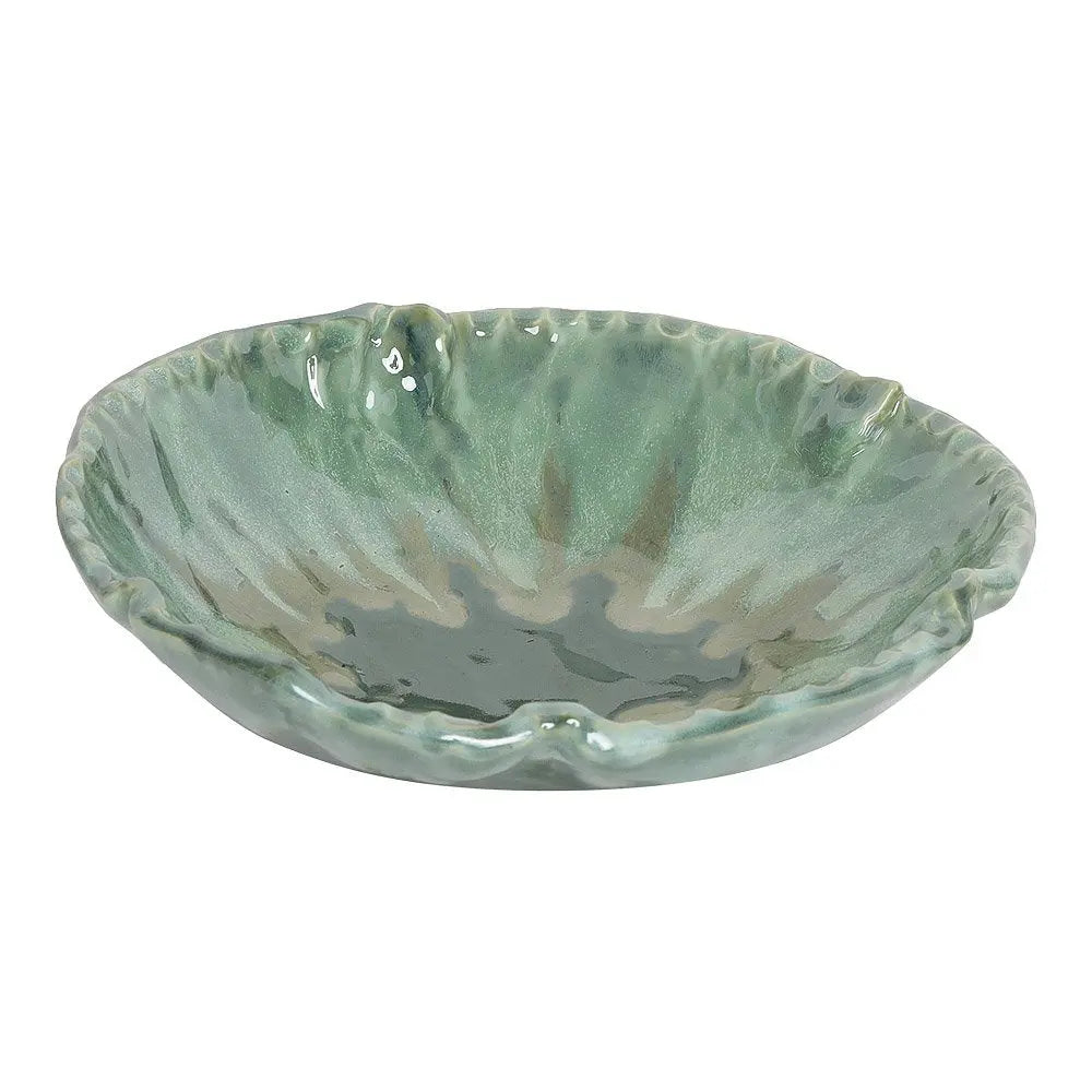 Amalfiee 10" Handmade Large Komal Green Ceramic Serving Bowl Amalfiee_Ceramics