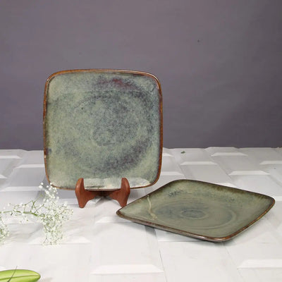 Amalfiee 10" Handmade Navhara Ceramic Square Serving Platter Set of 2 Amalfiee_Ceramics