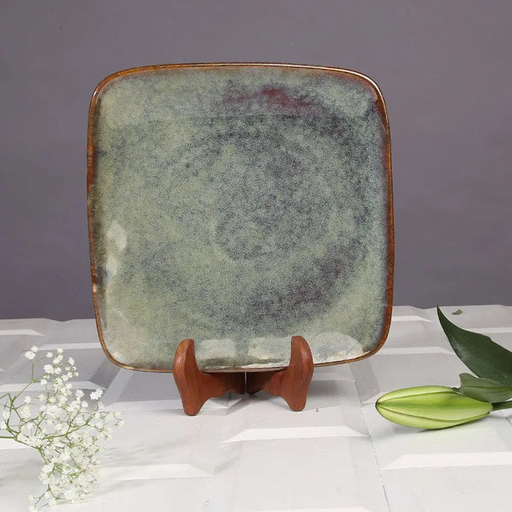 Amalfiee 10" Handmade Navhara Ceramic Square Serving Platter Set of 2 Amalfiee_Ceramics