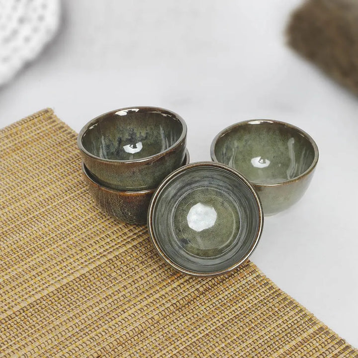 Amalfiee 3.5" Handmade Navhara Round Pickle Ceramic Bowl Set of 4 Amalfiee_Ceramics