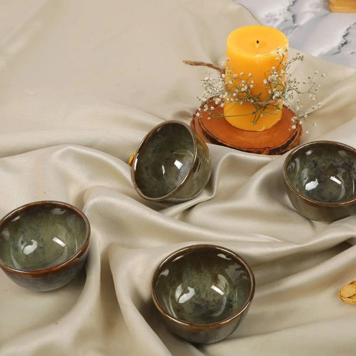Amalfiee 3.5" Handmade Navhara Round Pickle Ceramic Bowl Set of 4 Amalfiee_Ceramics