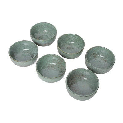 Amalfiee 4.5" Handmade Komal Green Yogurt Ceramic Bowl Katori Set of 6 Amalfiee_Ceramics