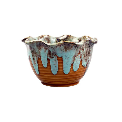 Amalfiee 7" Handmade Sea Serving Flower Salad Bowl Amalfiee_Ceramics