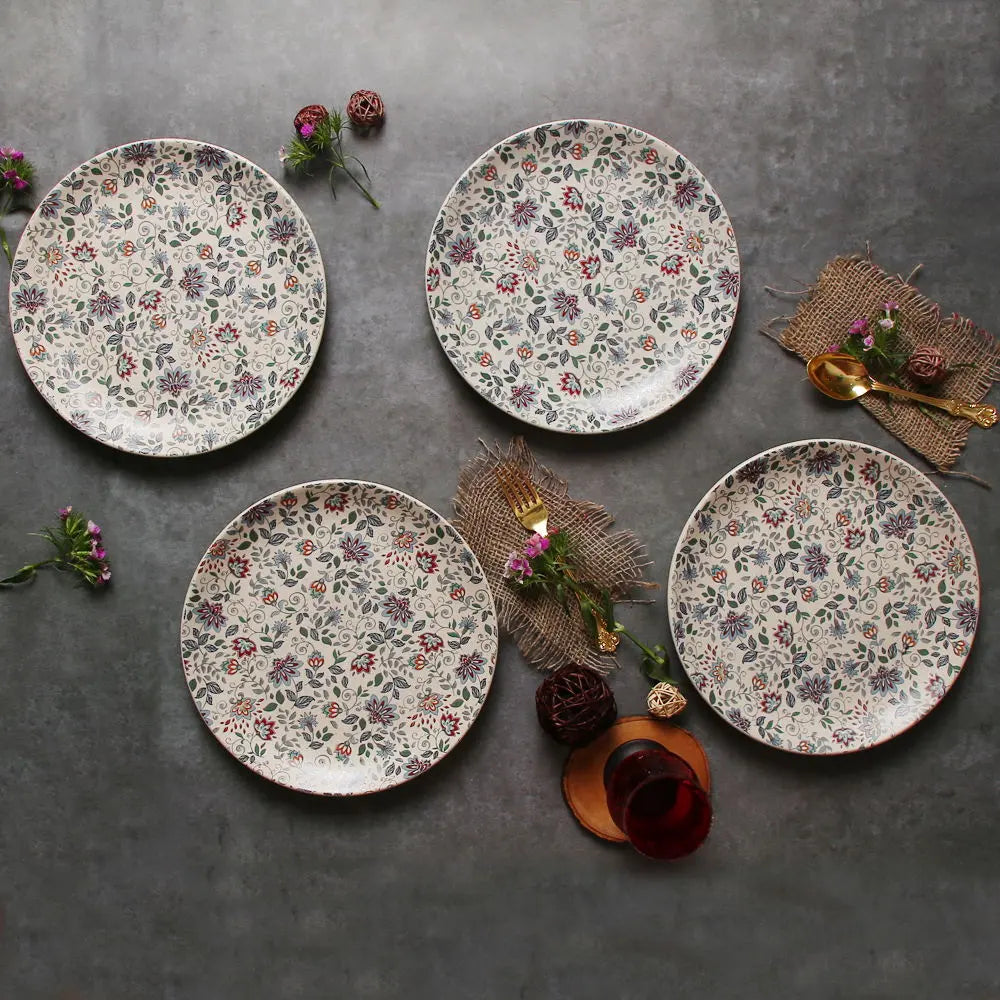 Amalfiee Handmade 10" Neelkamal Ceramic Dinner Plate Set of 4 Amalfiee_Ceramics