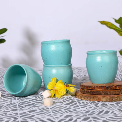 Amalfiee Handmade 300ml Neelaksh Ceramic Tea Kulhad Set of 4 Amalfiee_Ceramics