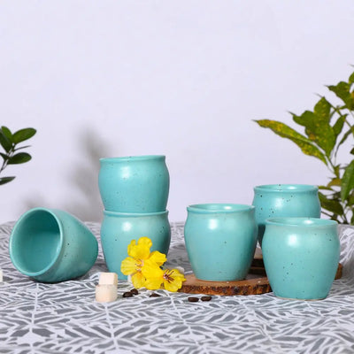 Amalfiee Handmade 300ml Neelaksh Ceramic Tea Kulhad Set of 6 Amalfiee_Ceramics
