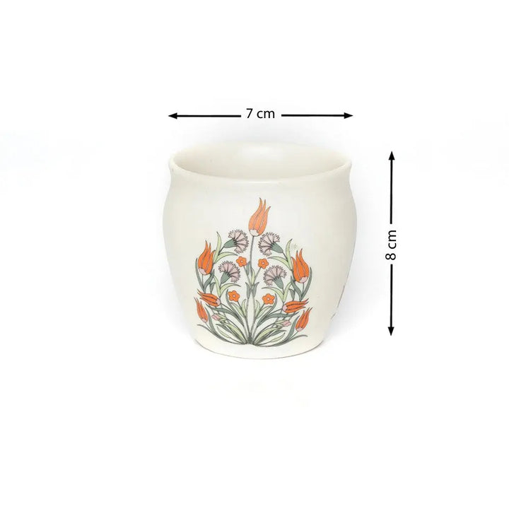 Amalfiee Handmade 300ml Orange Tulip Ceramic Tea Kulhad Set of 2 Amalfiee_Ceramics