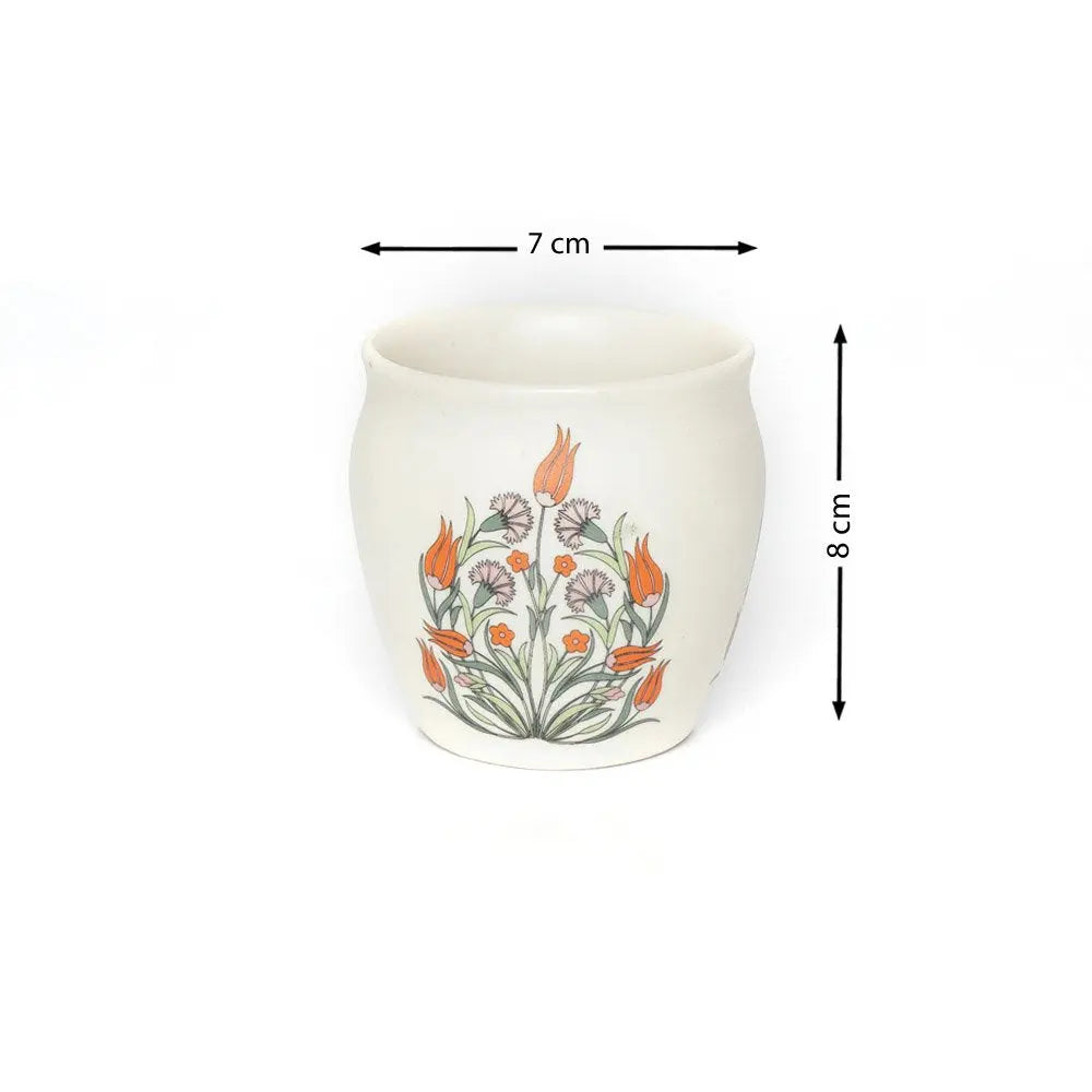 Amalfiee Handmade 300ml Orange Tulip Ceramic Tea Kulhad Set of 2 Amalfiee_Ceramics