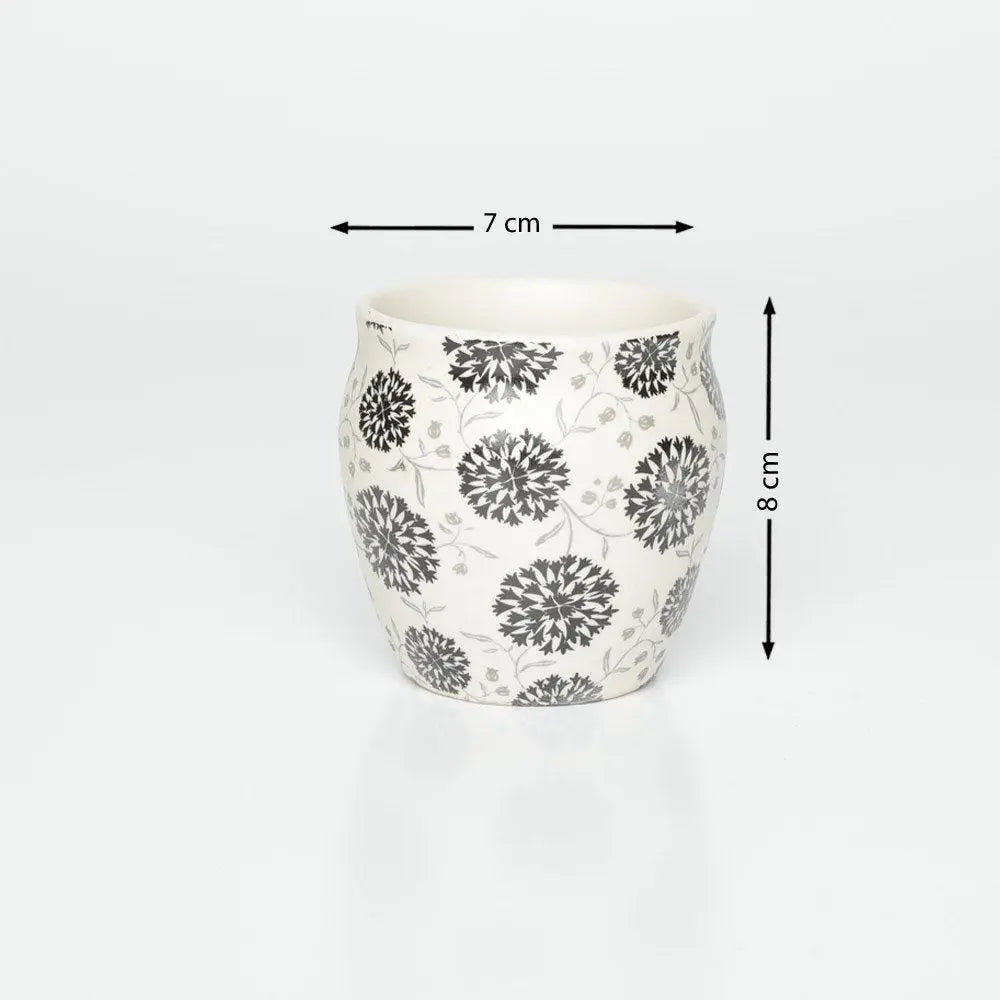 Amalfiee Handmade 300ml Syahi Print Ceramic Tea Kulhad Set of 6 Amalfiee_Ceramics
