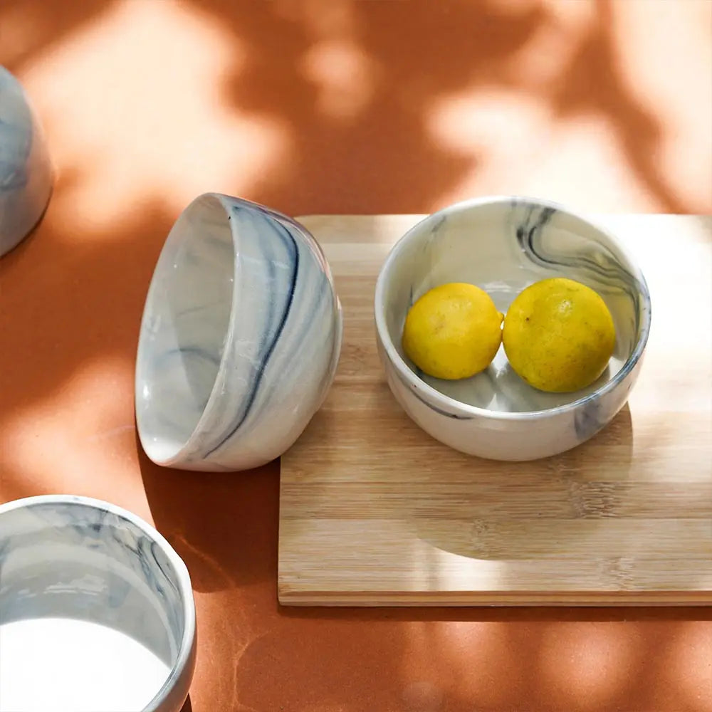 Amalfiee Handmade 4" Syaahee Ceramic Soup bowl Set of 4 Amalfiee_Ceramics