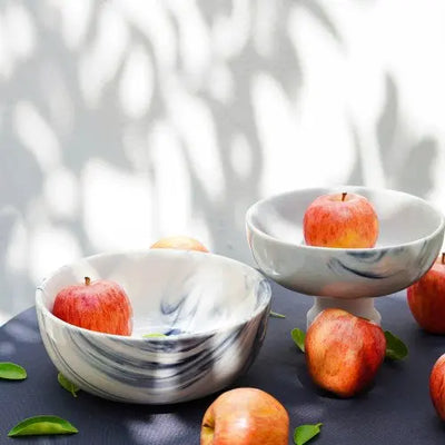 Amalfiee Handmade 8" & 7" Syaahee Ceramic Serving Bowl Set of 2 Amalfiee_Ceramics