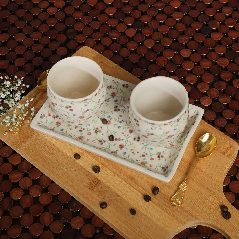 Amalfiee Handmade Fulhari Ceramic Tea Kulhad and Snacks Serving Tray Set of 3 Amalfiee_Ceramics