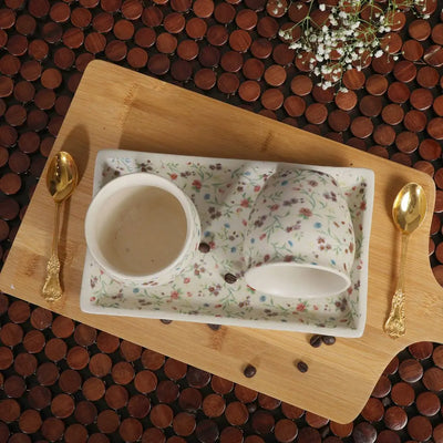 Amalfiee Handmade Fulhari Ceramic Tea Kulhad and Snacks Serving Tray Set of 3 Amalfiee_Ceramics