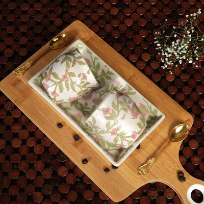 Amalfiee Handmade Kamal Ceramic Tea Kulhad and Snacks Serving Tray Set of 4 Amalfiee_Ceramics