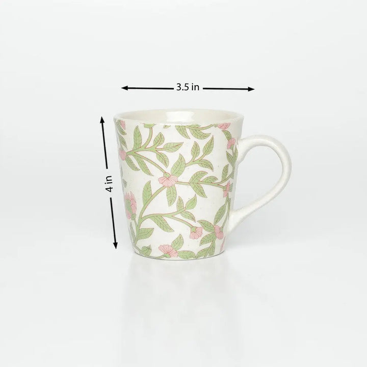Amalfiee Handmade Kamal Print Ceramic Coffee Mug and Tray Set of 3 Amalfiee_Ceramics