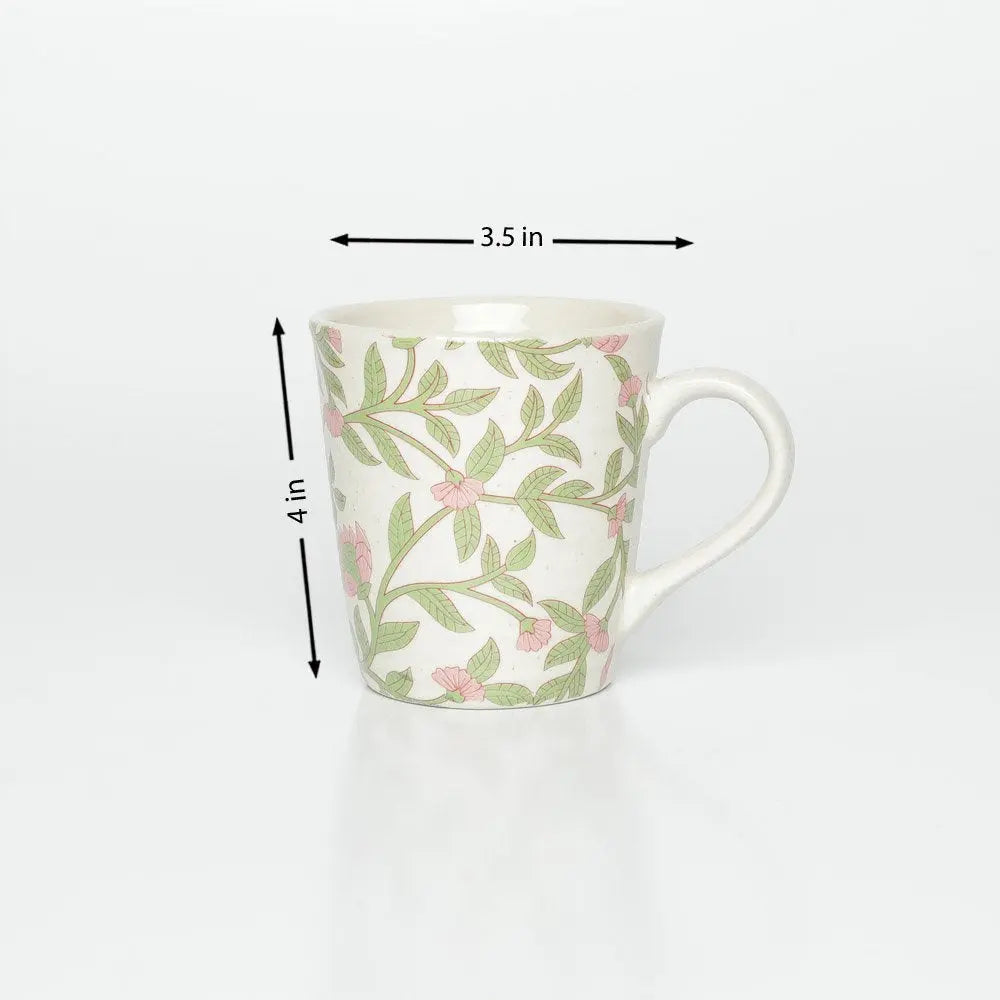 Amalfiee Handmade Kamal Print Ceramic Coffee Mug and Tray Set of 3 Amalfiee_Ceramics