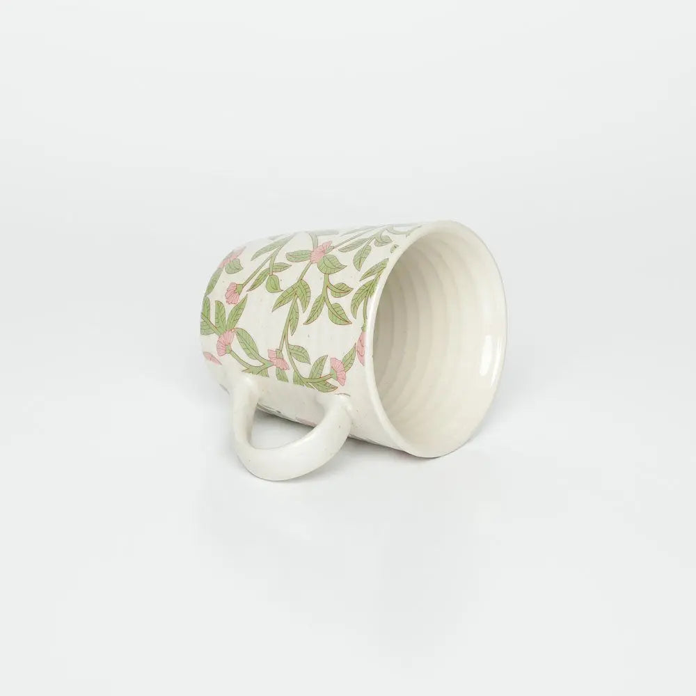 Amalfiee Handmade Kamal Print Ceramic Coffee Mug and Tray Set of 3 Amalfiee_Ceramics