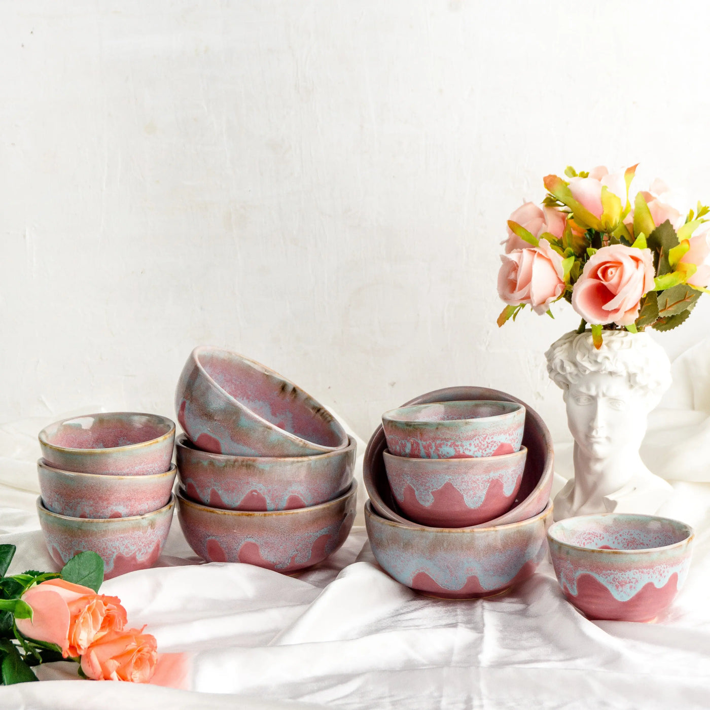 Amalfiee Handmade Premium 8" Rouge Ceramic Serving Bowl Amalfiee Ceramics