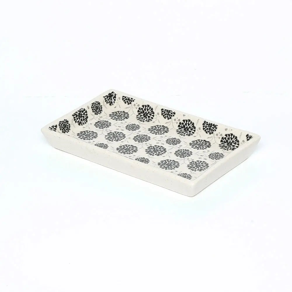 Amalfiee Handmade Syahi Black Print Ceramic Serving Tray Amalfiee_Ceramics