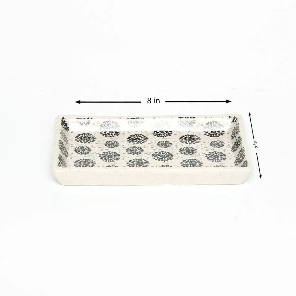 Amalfiee Handmade Syahi Black Print Ceramic Serving Tray and Kulhad Set of 3 Amalfiee_Ceramics