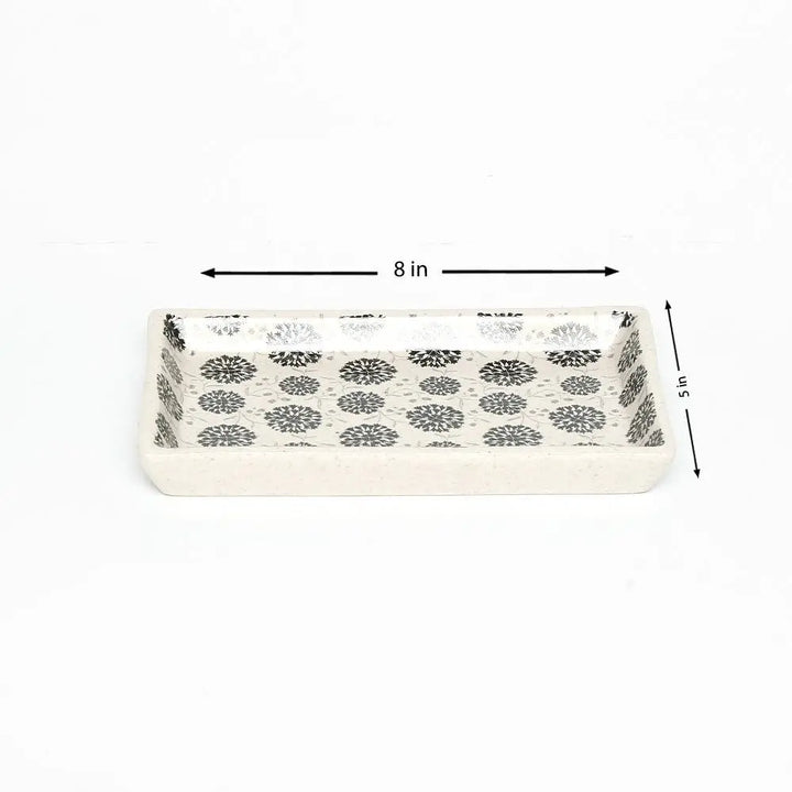 Amalfiee Handmade Syahi Black Print Ceramic Serving Tray and Kulhad Set of 3 Amalfiee_Ceramics