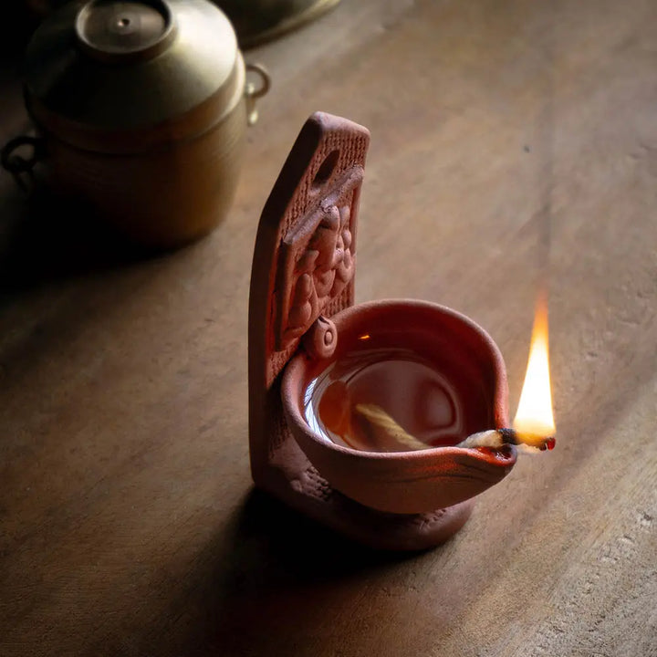 Amalfiee Handmade Terracotta Ganpati Diya Lamp set of 4 Amalfiee_Ceramics