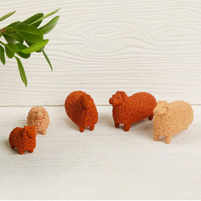 Amalfiee Handmade Terracotta Large and Small Sheep Sculpture Set of 5 Amalfiee_Ceramics