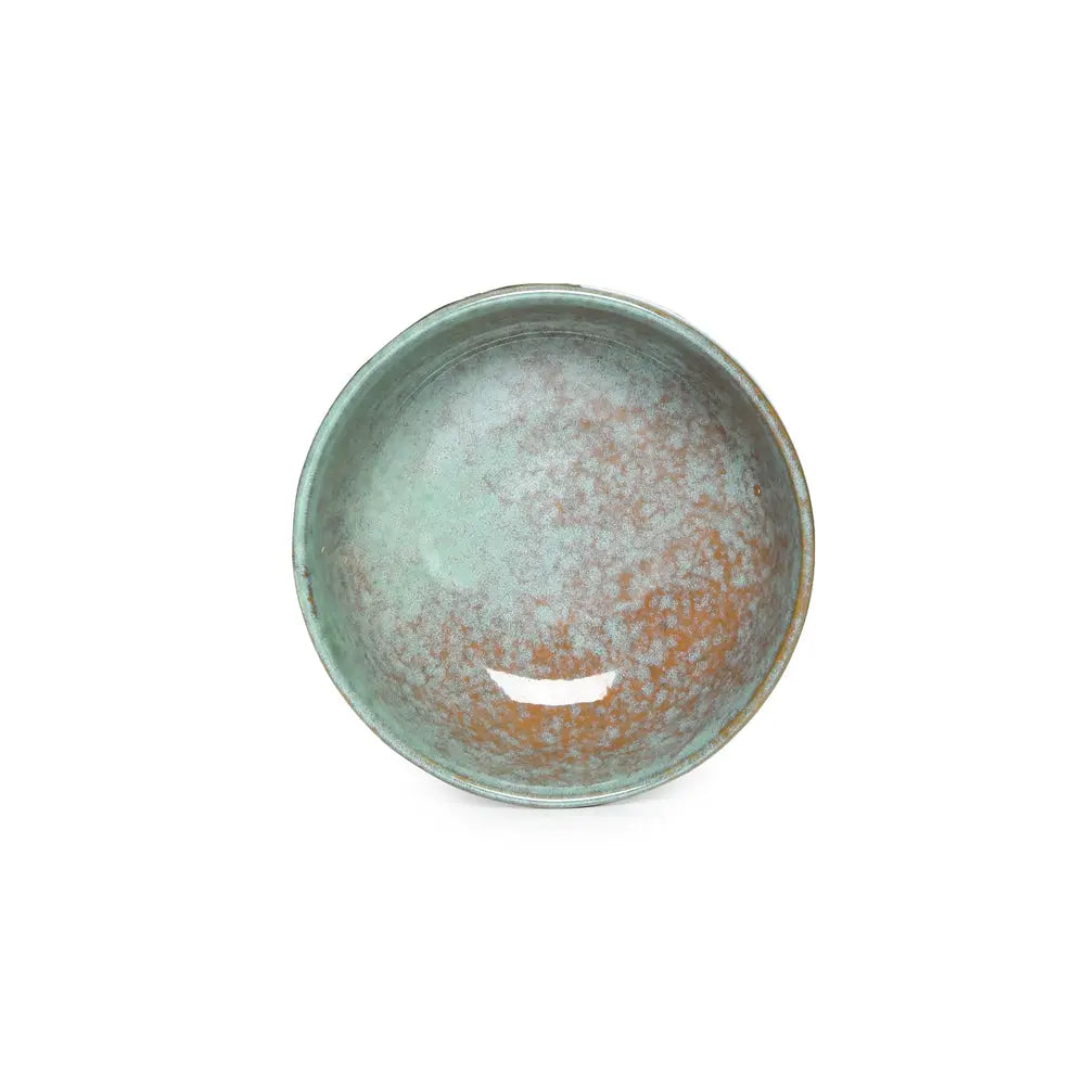 Amalfiee Handpainted 7" Komal Green Ceramic Serving Bowl Amalfiee_Ceramics