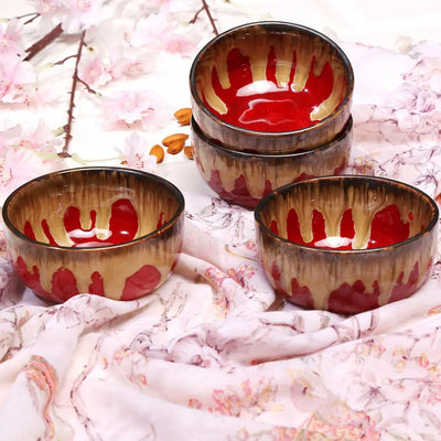 Amalfiee Raajsi Handmade 5" Ceramic Soup Bowl Set of 4 Amalfiee_Ceramics