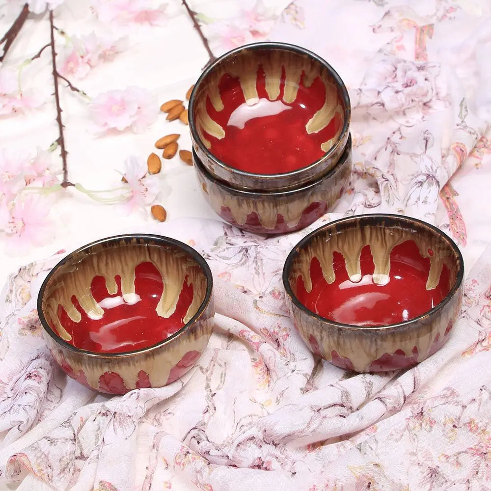 Amalfiee Raajsi Handmade 5" Ceramic Soup Bowl Set of 4 Amalfiee_Ceramics