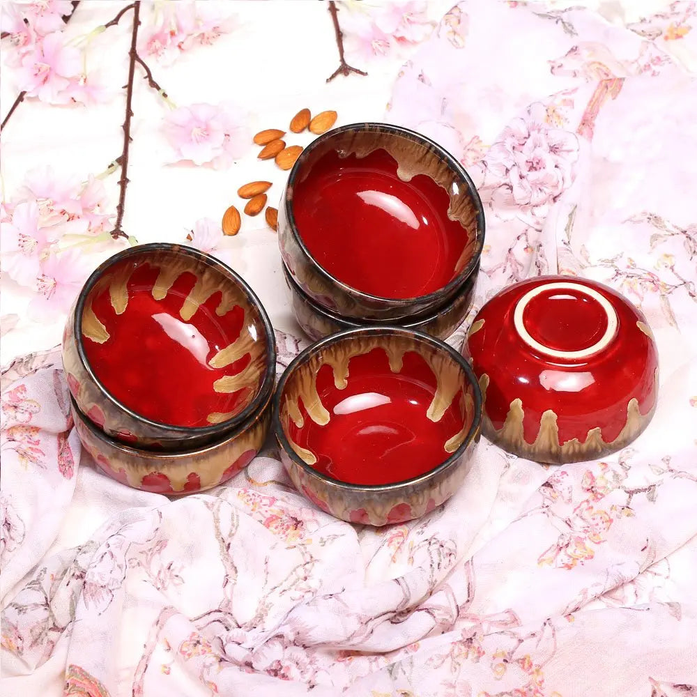 Amalfiee Raajsi Handmade 5" Ceramic Soup Bowl Set of 6 Amalfiee_Ceramics