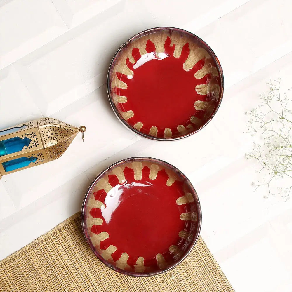 Amalfiee Raajsi Handmade 7" Ceramic Serving Bowl Set of 2 Amalfiee_Ceramics