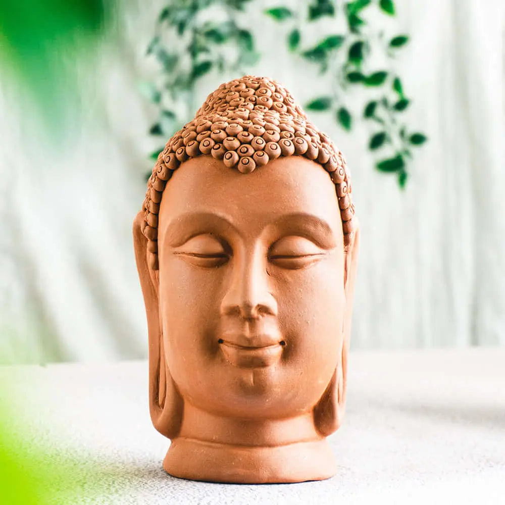 Amalfiee Terracotta Handmade Buddha Face Sculpture Amalfiee_Ceramics